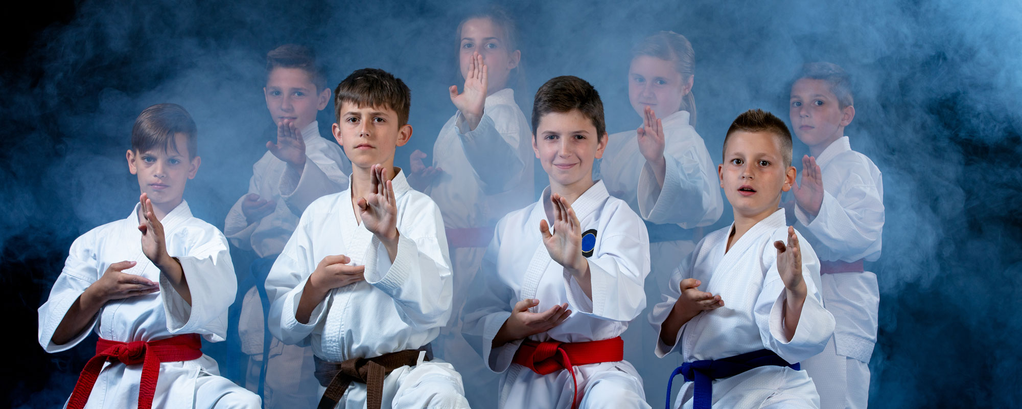 Kids at Karate class in Rhyl
