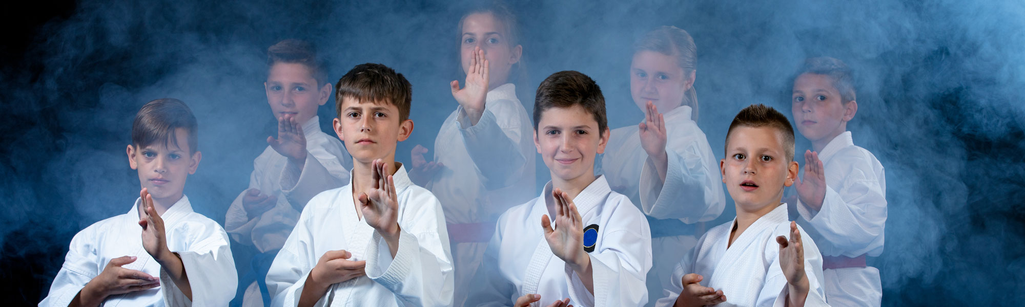 Teenagers at Karate class in Rhyl